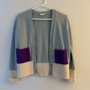 COS Colour Block Wool Cardigan